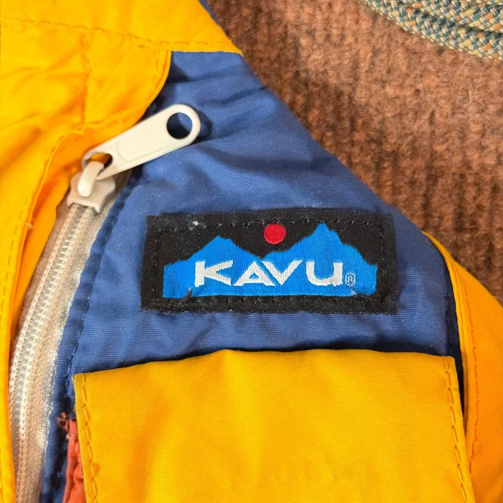 Kavu Rope Bag Sling Backpack Colorblock Yellow Orange Blue Crossbody Hiking Bag